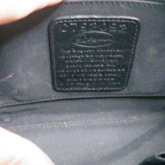 VTG! BRIGHTON Black/Brown Pebble Leather Shoulder Bag 10" Wide x 6.75" Tall - Picture 6 of 11